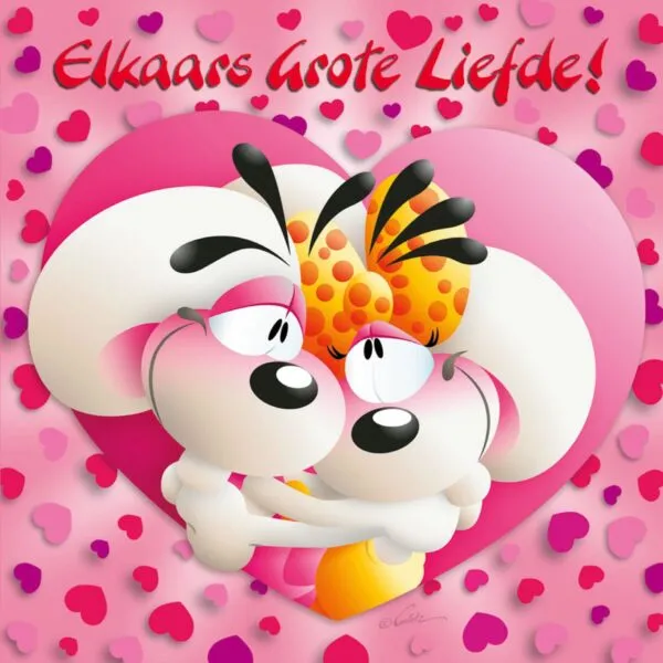 Diddl 3D-wenskaart - Elkaars Grote Liefde!