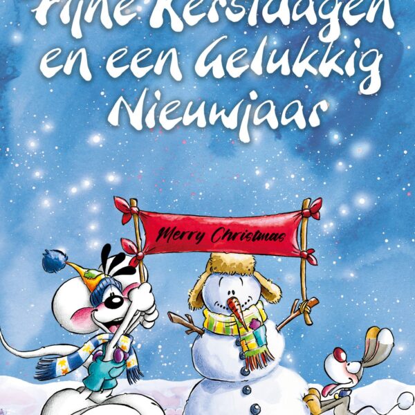 Diddl wenskaart - Fijne Kerstdagen en een Gelukkig Nieuwjaar